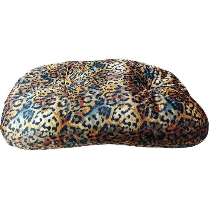 Овальне ліжко для домашніх тварин з велюру – М'яке лежанка для собак та котів. Лежанка з принтом леопарда, Made in Italy