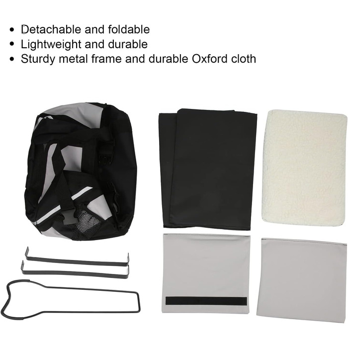 Сумка-переноска для велосипеда Jerys, універсальний велосипедний кошик для собак, знімний, 15x11x9,8 дюймів, оксфордська тканина, для маленьких та середніх собак