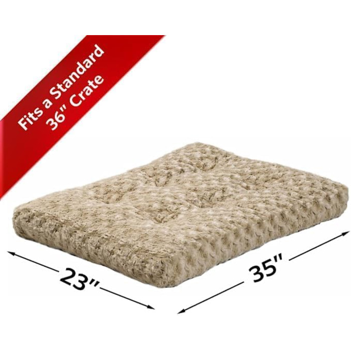 М'яке ліжко для домашніх тварин Midwest Homes for Pets QuietTime Deluxe Mocha Ombre Swirl, розмір M/L, машинне прання, неслизьке дно, м'яка підстилка для кліток 91 см, мокко-коричневий, 88 x 58 x 7 см
