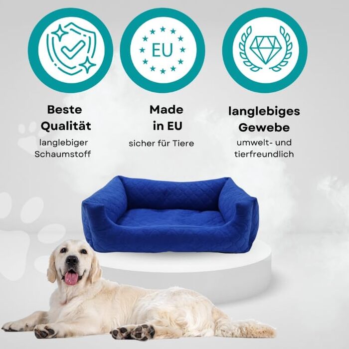 Ліжко для собак та котів Odolplusz, зелений, середній (70x60 см) | М'яке ліжко-корзина з бортиками