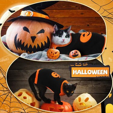 Набір із 3 светрів для собак і котів Halloween, гарбуз, Boo, середній розмір, костюм для домашніх тварин, в'язаний одяг