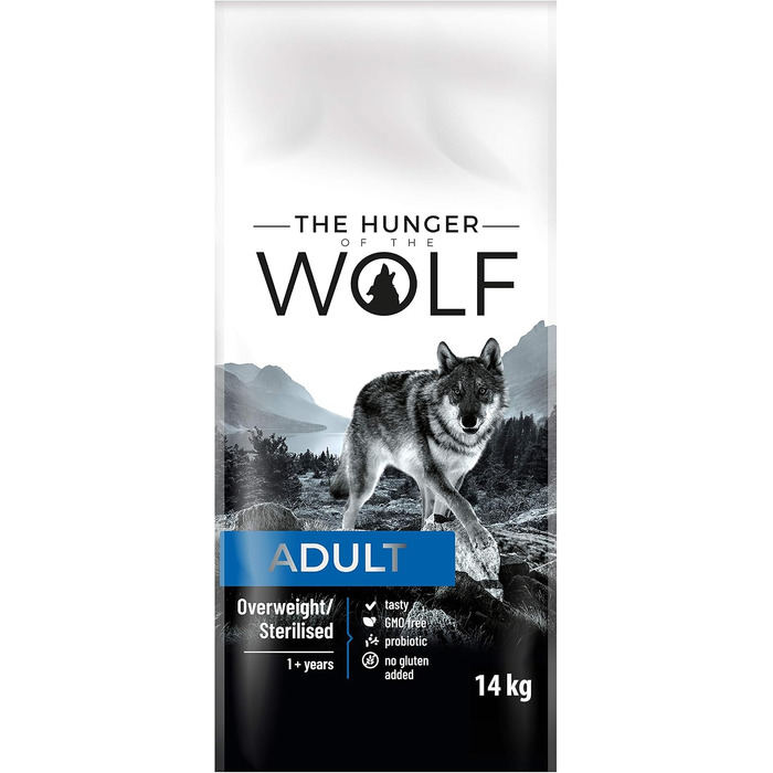 Сухий корм для дорослих собак усіх порід The Hunger of the Wolf Light Formula з куркою для стерилізованих та собак з надмірною вагою, 14 кг