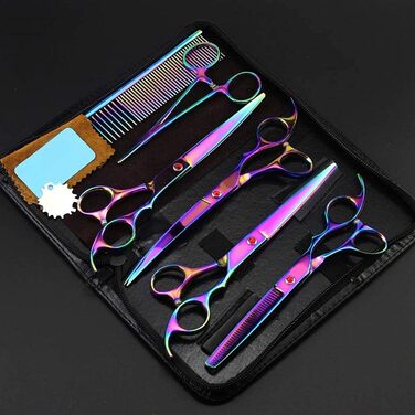 Набір професійних ножиць для грумінгу собак та котів, ножиці для стрижки, прямі та зігнуті, для цуценят