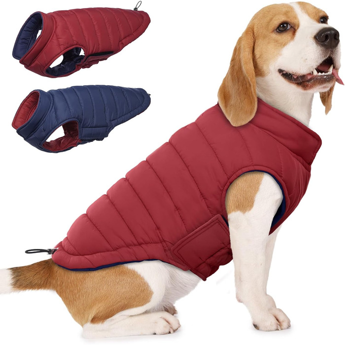 Зимовий теплий водонепроникний одяг для собак великих порід Lelepet, червоний XL