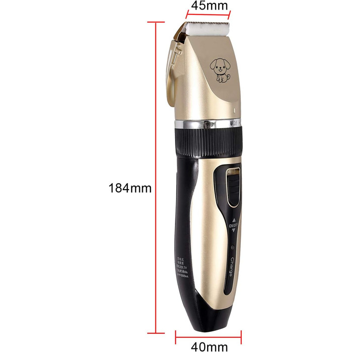 eSynic Професійна машинка для стрижки котів та собак, триммер для лап, електрична машинка для грумінгу, 4 насадки