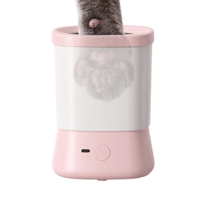 Автоматичний очищувач лап для собак | 2-ступеневий аксесуар для миття лап | для дому, прогулянок, подорожей, кемпінгу (рожевий)