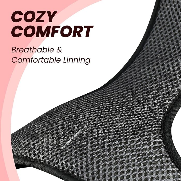 Шлейка для собак VIVAGLORY Easewalk, антинатяжна, для тренувань та прогулянок, з ручкою, вибухобезпечна, для цуценят та собак, S (червона, XS: 25-51 см (обхват грудної клітки))