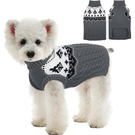 Теплий зимовий светр для собак Kuoser, зручний пуловер для маленьких собак, сірий колір, розмір S