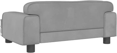 Лягушковий лежак для собак, м'яка подушка для собак, лежанка-софа для маленьких собак, лежанка для домашніх тварин, лежанка для котів, світло-сірий велюр, 70 x 45 x 30 см, сірий