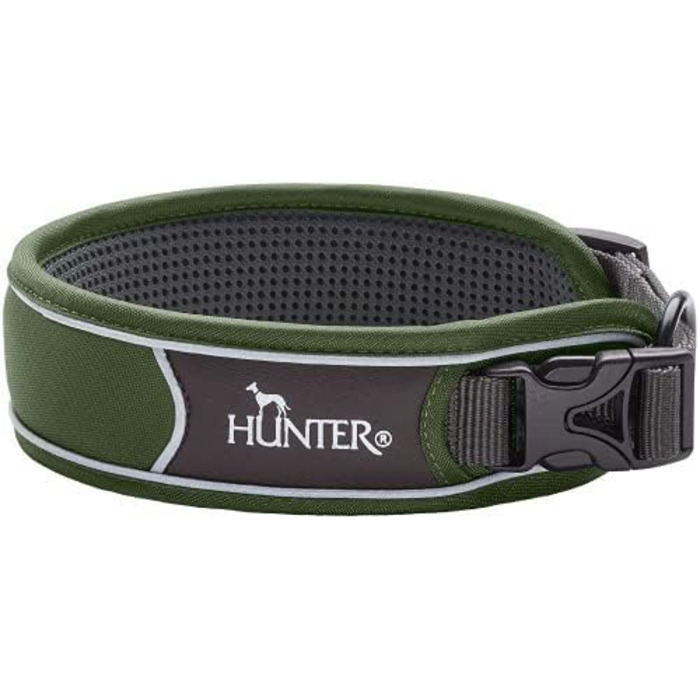 Нашийник для собак HUNTER DIVO, нейлоновий, розмір S, зелено-сірий