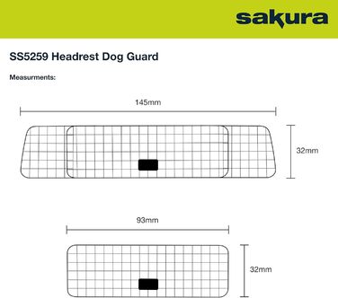 Захист для собак у автомобілі Sakura SS5260 - універсальний, для хетчбеків, SUV, універсалів, MPV, без інструментів, регулюється по висоті та ширині