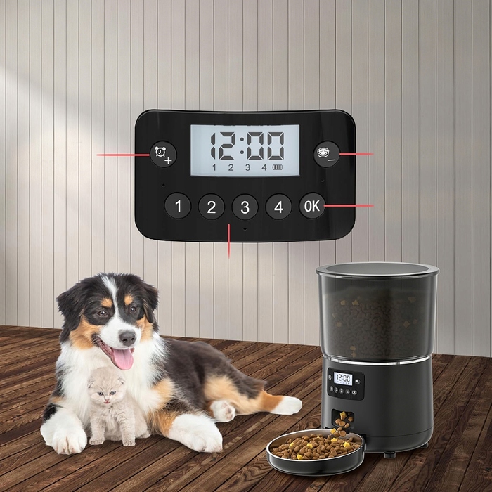 Автоматичний годувальник для котів та собак, дозатор корму 4л