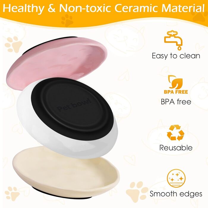 Набір мисок для котів Vikcvcsc (5 шт.) з неслизьким силіконовим дном, керамічні, для котів, кошенят та дрібних тварин