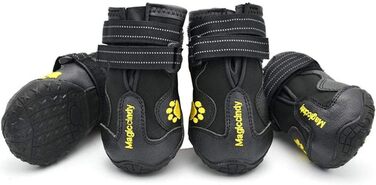 PETCUTE: Чорні захисні чоботи для собак, 4 шт. - дихаючі, водонепроникні, неслизькі. Підходять для малих, середніх та великих собак. Літні чоботи для собак, розмір 7.0*8.0 см