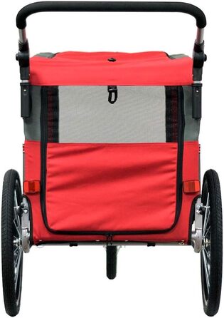 Причіп для собак Papilioshop Zeta – візок для тварин, 3 розміри, для собак, котів та інших домашніх тварин, стабільний, комфортний та практичний (Червоний L)