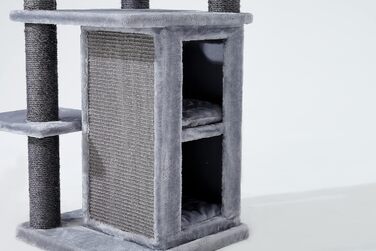 Дизайнерський кігтеточка Petrebels Ramses 158 см, преміум-якість, з гамаком, сірий колір