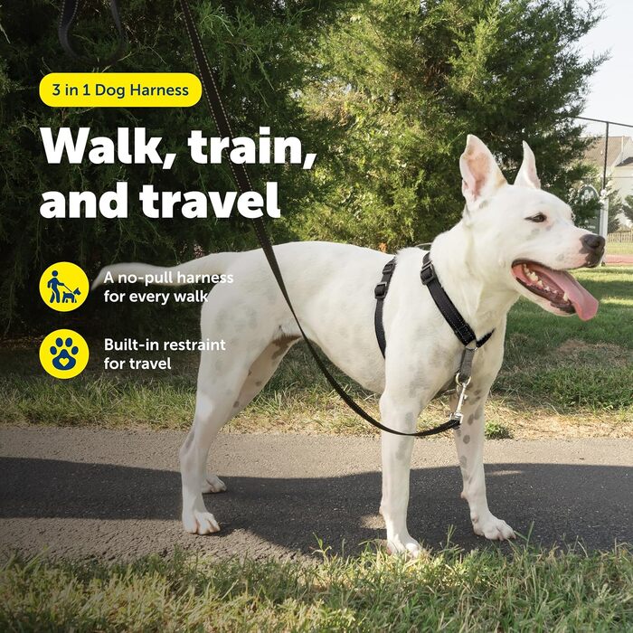 Шлейка для собак PetSafe 3в1, регульована, протитягальна, чорна, середній розмір (упаковка з 1 шт.)