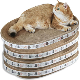 Килимок-крісло для котів 2 шт., 61 см, овал, з картону, з місцем для відпочинку, лежанка-диван, котяча ігрова зона для дому