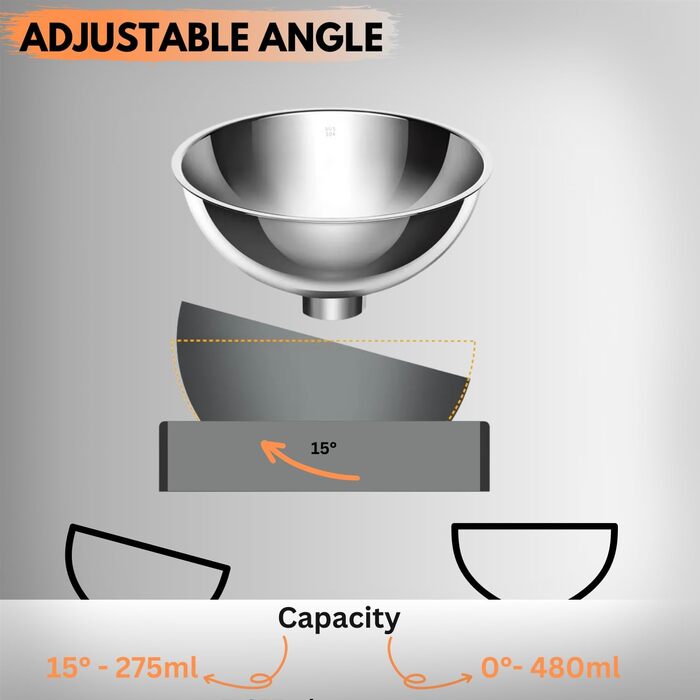 Підвищені годівниці для котів H&A Petcare: набір з 2 мисок під кутом 0 та 15°, з нержавіючої сталі