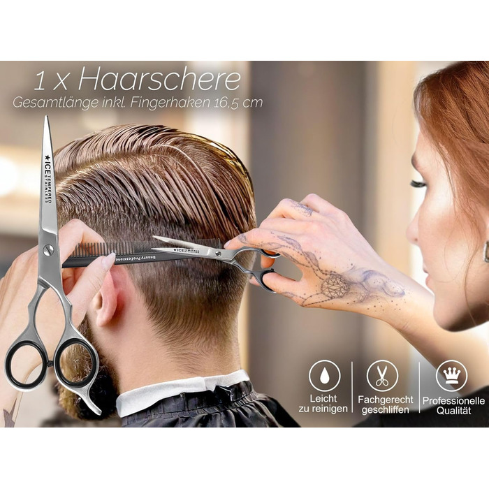 Набір для стрижки волосся Ergo-Set 6 дюймів (15,24 см) з професійними ножицями для стрижки, моделювання та філірування з нержавіючої сталі