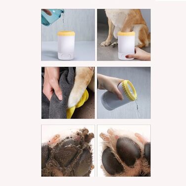 Миска для миття лап собак, очищувач лап | Миска для очищення лап собак - миска-мийка для брудних лап домашніх тварин, силіконовий пристрій для догляду за лапами маленьких, середніх та великих собак (жовтий)