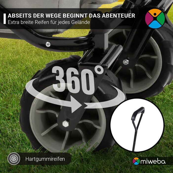 Складаний візок Miweba MB-30 | Вантажопідйомність 120 кг - для дітей, саду, пляжу | Сірий