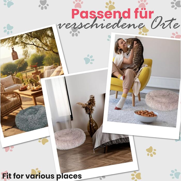 DEFACTO Лежанка для собак, м'яка подушка для собак з імітацією льону, корзина для собак, підняті бортики, неслизьке дно. Розмір M - 60x60 см, Бежевий