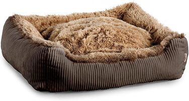 Gutekissen® Шерстяне ліжко для собак середніх порід - м'яке, зручне, миється, різні кольори та розміри (M - 80x70, Коричневий) M Коричневий