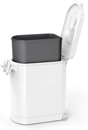 Контейнер для кормів для тварин simplehuman, стійкий до відбитків пальців, 25 л, біла сталь
