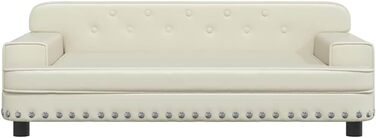 Крісло-ліжко для собак та котів з екошкіри, 90x53x30 см, кремовий колір