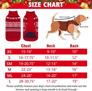 Пуловер для собак SCENEREAL: теплий рогалик для маленьких, середніх та великих собак, ідеальний для зимових свят та відпочинку. Червоний, без шапки, розмір Medium (M).