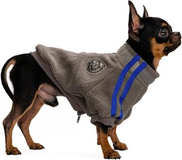 Тепла флісова куртка для собак маленьких порід, модель XS, сірий колір