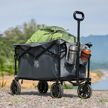 Болерваген Timber Ridge 200L складний з підстаканником, для саду, кемпінгу, покупок. Витримує 100 кг (сірий)