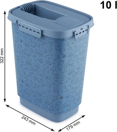 Контейнер для корму Rotho MyPet Cody 10л з кришкою та клапаном, BPA-free, антрацит/білий