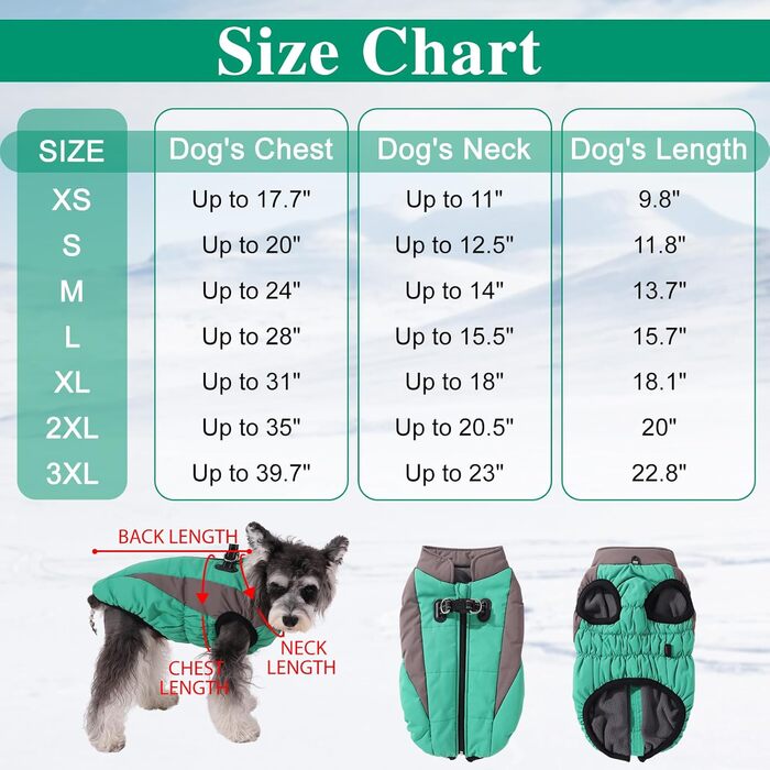 Зимовий теплий одяг для собак, теплий зимовий одяг, вітронепроникний, світловідбиваючий, флісовий, одяг для собак з шлейкою, теплий флісовий жилет для собак, розмір XL, одяг для собак, на блискавці, одяг для собак від снігу, зелений