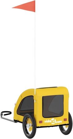 Причіп для велосипеда для тварин, жовтий, Oxford-тканина, 124x53x53 см