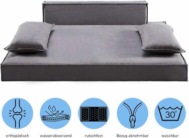 Ортопедичне ліжко для собак HomeConic середнього розміру - м'яке диван-ліжко з Memory Foam, зручне місце для сну, ліжко для собак та котів, сірого кольору