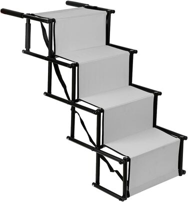 Сходи для собак - пандус для автомобіля, захищає суглоби, складається, 139x45x76 см (чорний/світло-сірий)