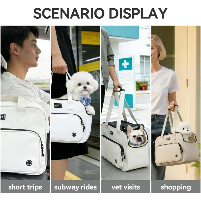 Сумка для собак та котів KZARYVEXIS, легка та дихаюча, з Oxford тканини, з карабіном, для подорожей та прогулянок (Бежева)