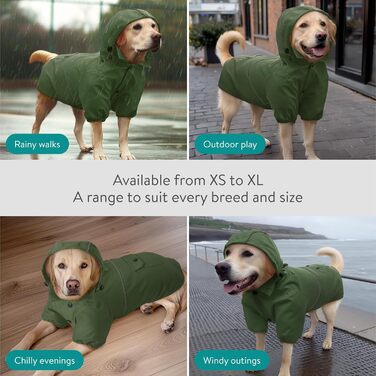 Дощовик для собак Navaris - водонепроникний дощовик для собак, зелений (XL)