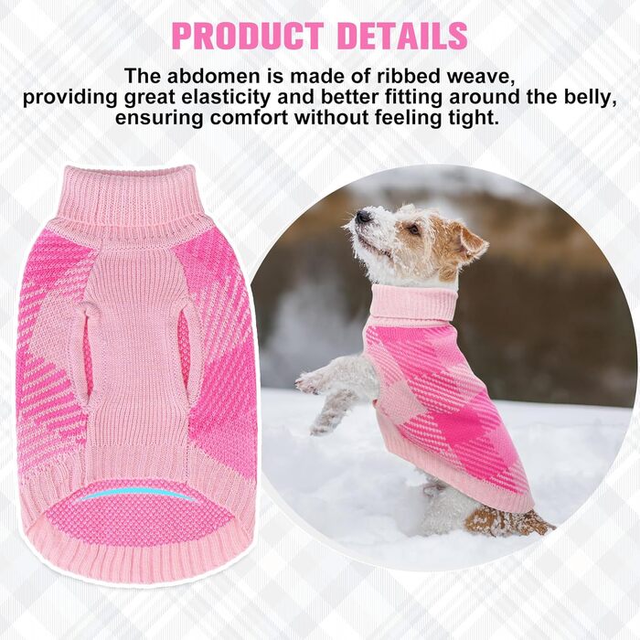 Пуловер для собак та котів, теплий, м'який, рожевий. Розміри XXS (спина 8', груди 12', шия 8')