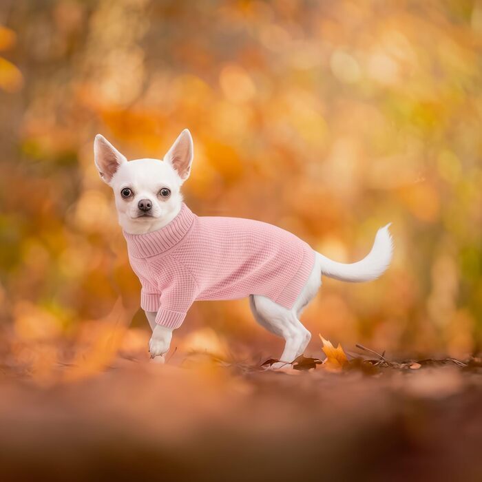 Теплий зимовий пуловер для собак малих та середніх порід, рожевий, M