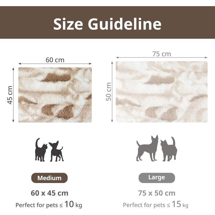 Тепла ковдра для котів та собак, самонагріваюча килимок-підстилка, 75x50 см, коричнева