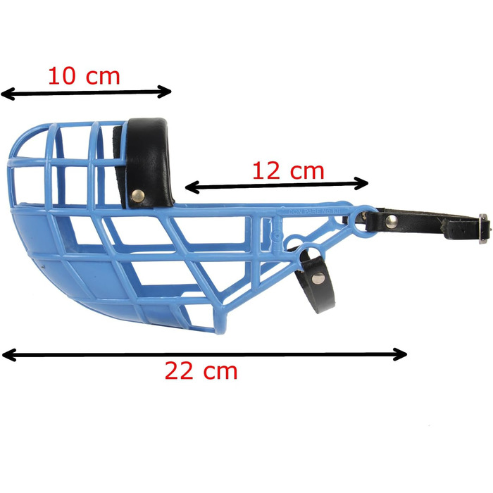 Нашийник-маска для грейхаундів (101) - легкий, дихаючий, безпечний, для прогулянок, до ветеринара, захист від отруєння, міцний, блакитний