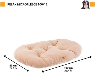Лежанка для собак та котів Ferplast Relax Microfleece, 55x36 см та 100x63x11 см, сіра, м'яка, з мікрофлісу, для комфортного відпочинку