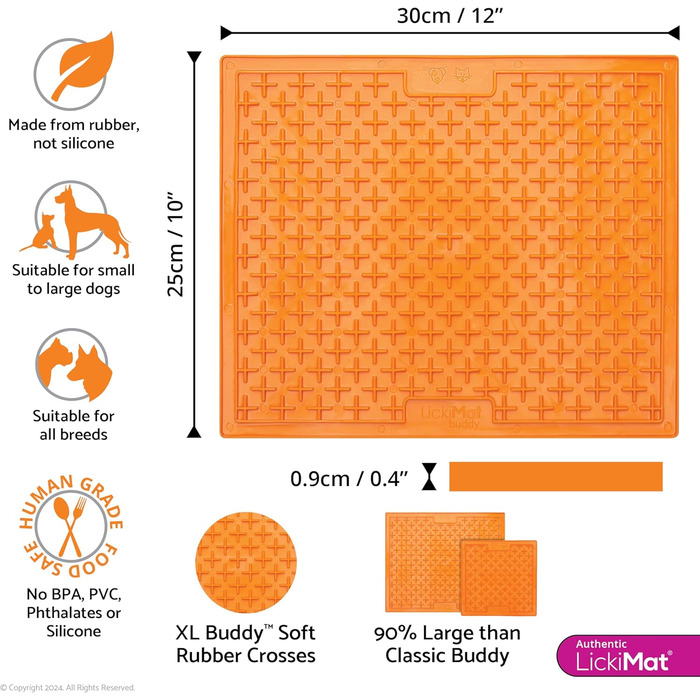 LickiMat для великих собак - повільний годівник, заспокійвач, антистрес, альтернатива іграшкам-головоломкам, блакитний