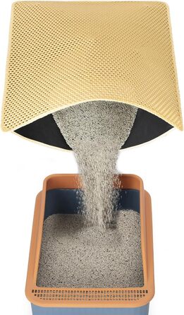 Килимок під лоток для котів, великий, 119,4 x 122 см, XXL, вологостійкий, антиковзкий (Хакі)