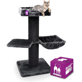 Когтеточка для великих котів Petrebels Maine Coon, 117 см, преміум-якість, стовпи Ø20 см, чорна