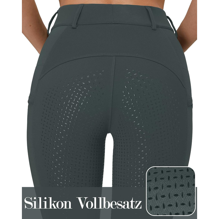 Легінси для верхової їзди жіночі зимові, повний камуфляж, термо, з флісовою підкладкою, водонепроникні, з кишенею для телефону, з петлями для ременя, сірі, розмір L