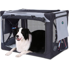 Складаний бокс для собак Ownpets L 81x58.4x58.4 см, переноска з водонепроникної тканини, з додатковою сумкою для зберігання